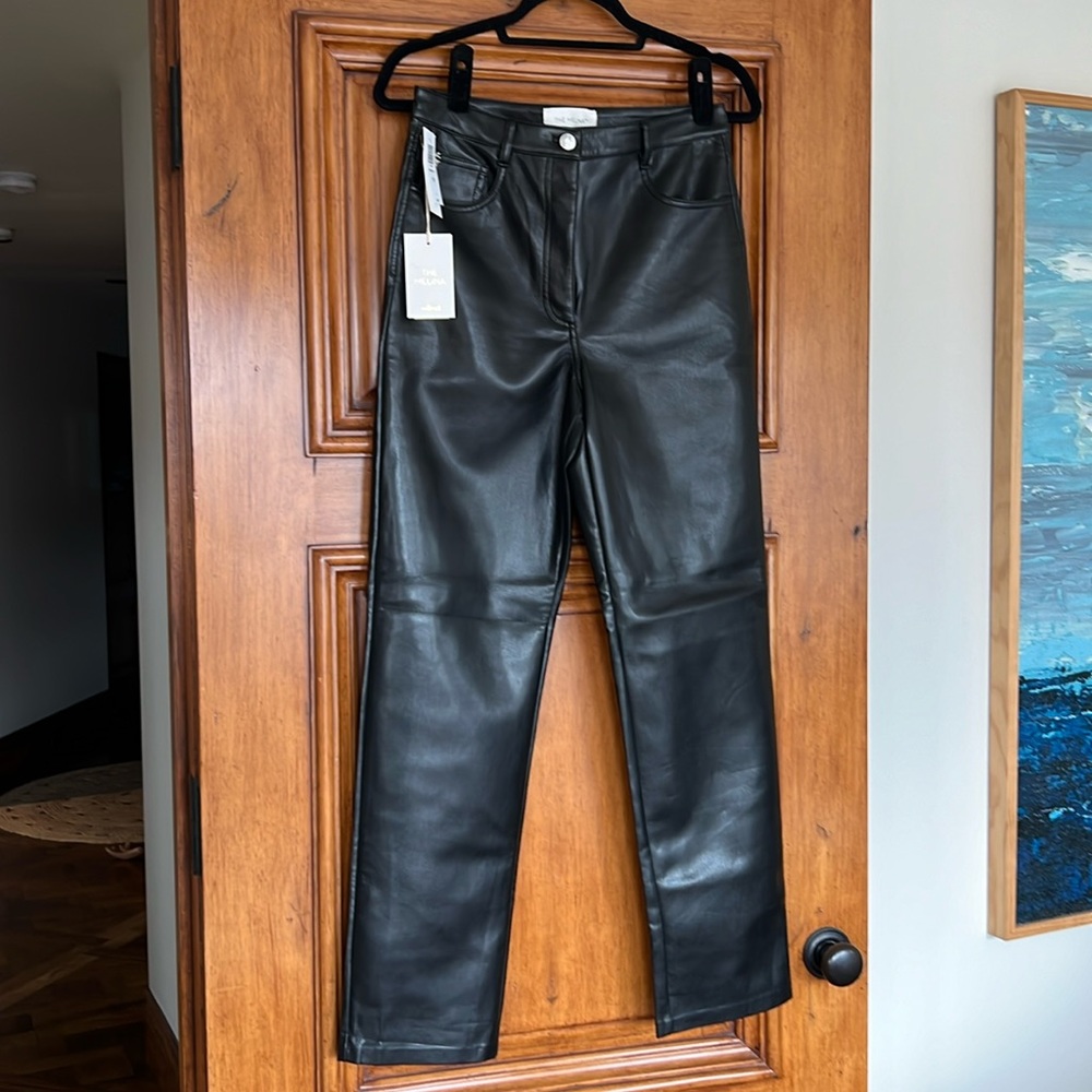 Melina pleather black pants with tags Sixe 8